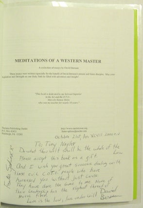 Meditations of a Western Master, A Collection of Essays.