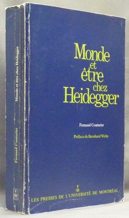 Item #66819 Monde Et Etre Chez Heidegger. Martin HEIDEGGER, Fernand Couturier, de Bernard Welte