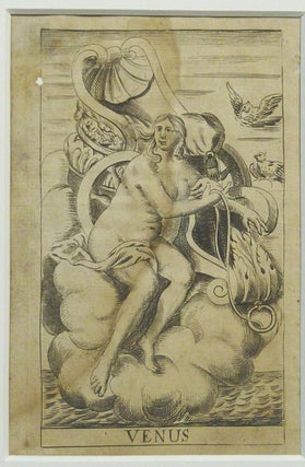 Item #66860 An original matted, illustration of the Goddess Venus from the 1678 edition of...