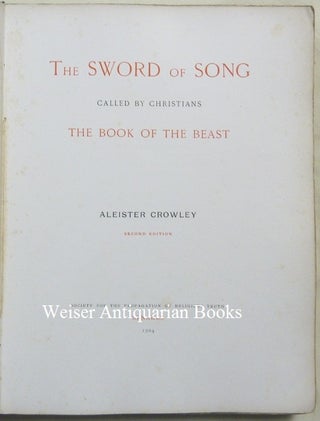 The Sword of Song. Called by Christians The Book of the Beast.