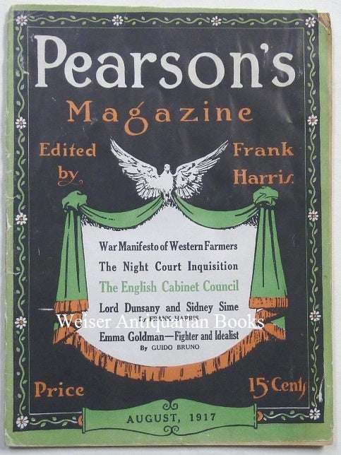 Item #67158 Pearson's Magazine, Volume 38, No. 2. August, 1917 [ Aleister Crowley contributes an essay: "Near Poetry" ]. Aleister CROWLEY, contributor, Frank Harris, other authors including Upton Sinclair, contributor.