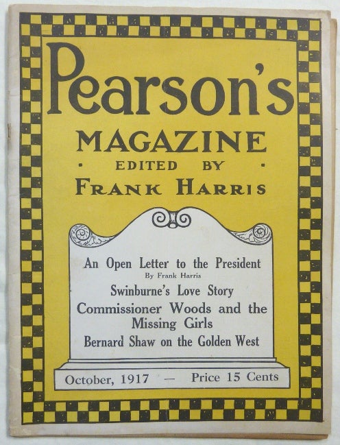 Item #67159 Pearson's Magazine, Volume 38, No. 4. October, 1917 [ Aleister Crowley contributes an essay: "Near Poetry, George Santayana" ]. Aleister CROWLEY, contributor, Frank Harris, other authors, contributor.