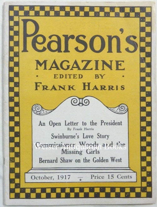 Item #67160 Pearson's Magazine, Volume 38, No. 4. October, 1917 [ Aleister Crowley contributes an essay: "Near Poetry, George Santayana" ]. Aleister CROWLEY, contributor, Frank Harris, other authors, contributor.