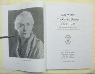 Jane Wolfe: The Cefalu Diaries 1920-1923, with Commentary by Aleister Crowley.