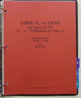 A Collection of Eight Booklets reprinting works by Aleister Crowley and others: "Liber XXXIII, An Account of A.'. A.'.; "The Ethics of Thelema"; "Four Holy Books of Thelema"; "The Heart of the Master"; "Liber AL Vel Legis (The Book of the Law"); "Liber Liberi vel Lapidis Lazuli"; "The Prayers of the Elementals" (by Eliphas Levi); and "The 32 Paths of Widson". (Eight Booklets in Ring Binder).