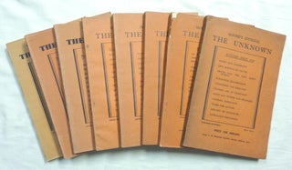 Moore's Journal, The Unknown, No. 1, Vol. I - Summer Issue, 1929; No.2, Vol. I - Autumn Issue, 1929; No. 3. Vol. I - Winter Issue, 1929-1930; No. 4, Vol. I - Spring Issue, 1930; No.5, Vol. 2 - Sept-Oct-Nov, 1930; No. 6, Vol. 2 - Spring Issue, 1931; No. 7 - Summer-Autumn, 1931; and No. 8, "Annual Issue", 1935 [ 8 issues ].