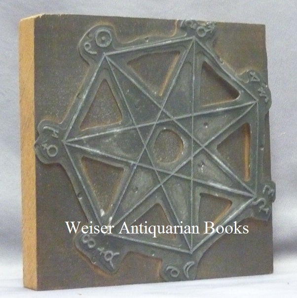 Item #67678 An Original Cast Metal Printing Plate of an Occult Diagram Depicting a Heptagram within a Heptagon, with Astrological Symbols at Each of the Points. Aleister - related material CROWLEY.