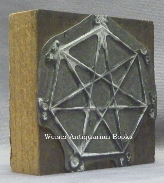 Item #67679 An Original Cast Metal Printing Plate of an Occult Diagram Depicting a Heptagram within a Heptagon, with Astrological Symbols at Each of the Points. Aleister - related material CROWLEY.