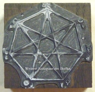 An Original Cast Metal Printing Plate of an Occult Diagram Depicting a Heptagram within a Heptagon, with Astrological Symbols at Each of the Points.