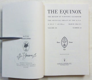The Equinox: Volume III Number 10. The Review of Scientific Illuminism. The Official Organ of the O.T.O.