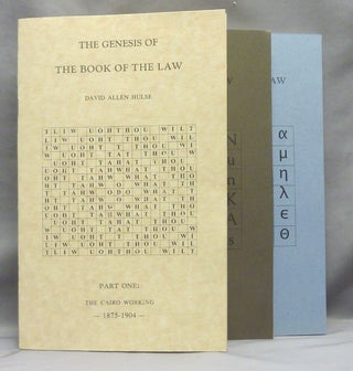 The Genesis of the Book of the Law. Part One: The Cairo Working - 1875-1904; Part Two: The Birth of the A.'. A.'. and the Legacy of the OTO - 1905-1914, and Part Three: The Coming of the Magical Child. 1915 - 1962 ( Three Volume Set ) With loosely inserted letter from the publisher.