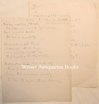 Item #68309 A two page holograph manuscript translation of Baudelaire's poem "Hymne" ("Hymn) by...