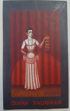 A postcard sized print with a depiction of Aleister Crowley's head and a serpent on one side, and a reproduction of a portrait of "Diana Vaughan" on the other. With David Tibet's penciled ownership signatures.