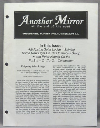 Item #68476 Another Mirror. At the End of the Road. Volume One, Number One. Summer 2008 e.v....