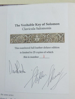 The Veritable Key of Solomon; being a translation of Wellcome MS 4669 and Wellcome MS 4670 translated by Paul Harry Barron from the French version of the Hebrew text translated originally by Professor Morrisoneau