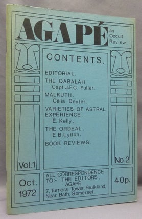 Item #69081 Agapé. A Quarterly Occult Review. Volume 1, No. 2 - 1972 [ Agapé. The Occult...
