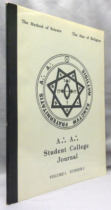 Item #69089 A .'. A .'. Student College Journal, Volume - 1, Number - 1. Summer Solstice, Anno...