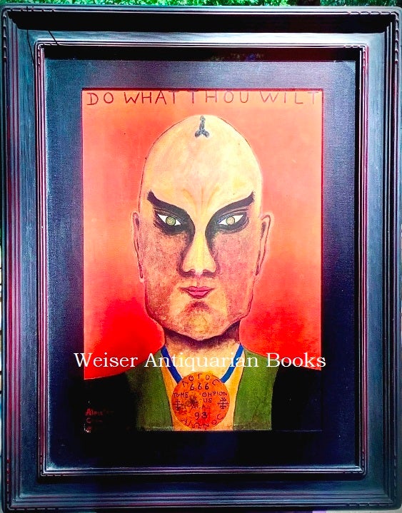Item #69214 A beautifully framed large limited edition poster / print of a 1918 oil painting /self-portrait of Crowley as "The Master Therion" Aleister CROWLEY.