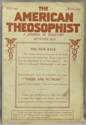 Item #69319 The American Theosophist. A Journal of Occultism ( Vol. XIV, No, 12, September,...
