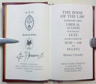 The Book of the Law. Liber AL vel Legis Sub Figura CCXX.