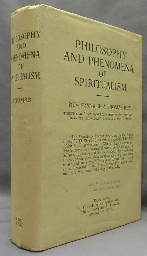 Item #69892 Philosophy and Phenomena of Spiritualism. Spiritualism, Franklin A. THOMAS.