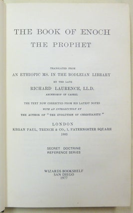 The Book of Enoch the Prophet, translated from the Ethiopic ms. in the Bodleian Library.