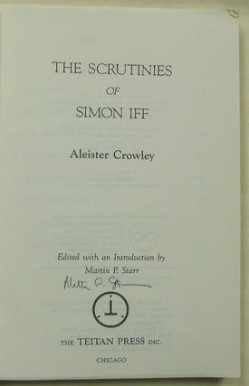 The Scrutinies of Simon Iff [ Uncorrected Page Proof ].