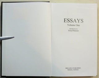 Essays, Volume One [ Essays 1 ]; Second Limited edition