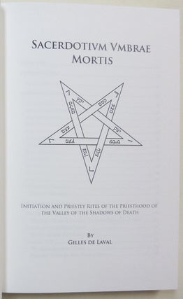 Sacerdotium Umbrae Mortis The Priesthood of the Shadows of Death [ Sacerdotivm Umbrae Mortis ].