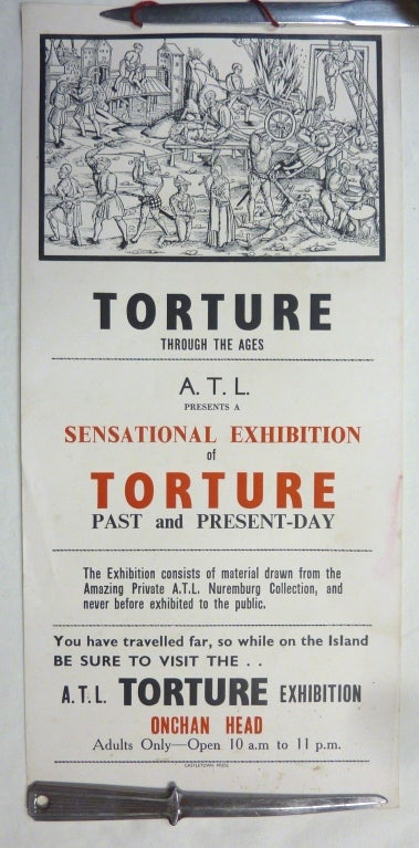 Item #70456 "Torture Through the Ages" a poster advertising an exhibition of torture implements etc held on the Isle of Man. Torture.