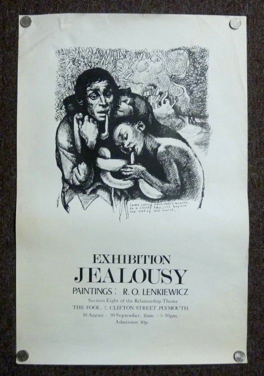 Item #70458 A poster advertising an exhibition of paintings: "Exhibition Jealousy Paintings" Robert LENKIEWICZ.