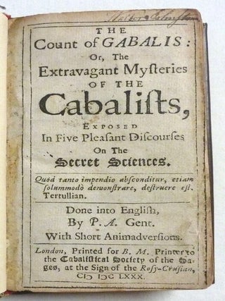 The Count of Gabalis, or, The extravagant mysteries of the Cabalists ...