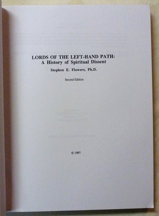 Lords of the Left-Hand Path. A History of Spiritual Dissent [ Lords of the Lefthand Path ].