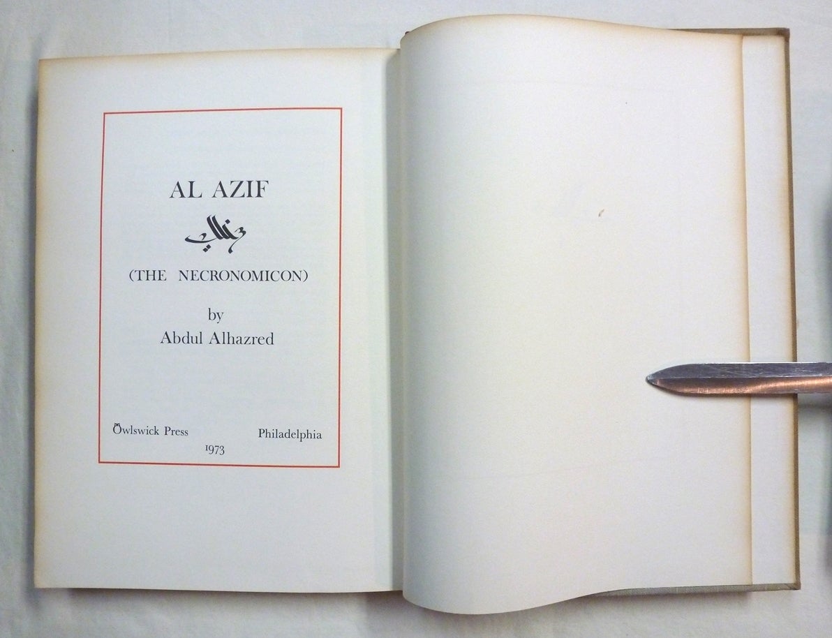Azif Al Azif The Necronomicon | Necronomicon, Abdul ALHAZRED, L. Sprague De ...