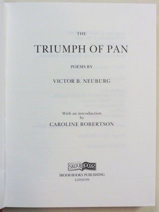 The Triumph of Pan. Poems.