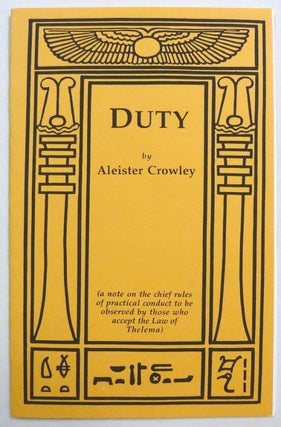 Item #70887 Duty. (A Note on the Chief Rules of Practical Conduct to be Observed by Those who...