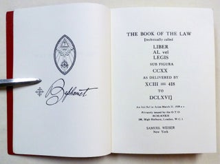 The Book of the Law [technically called Liber AL vel Legis sub Figura CCXX as delivered by XCIII=418 to DCLXVI].
