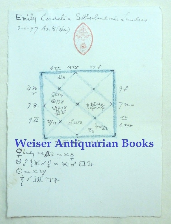 A Handwritten and Drawn Astrological Natal Chart, for Emily Cordelia