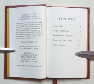 The Book of the Law. Liber AL vel Legis Sub Figura CCXX.