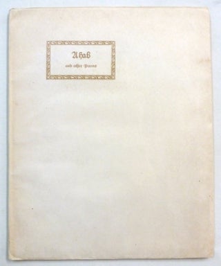 Item #70986 Ahab and other Poems. With an Introduction and, Count Vladimir Svareff