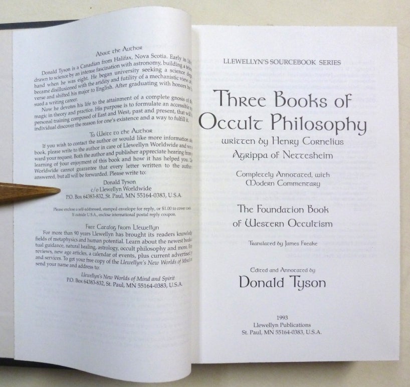 Three Books Of Occult Philosophy; Llewellyn's Sourcebook Series | Henry ...