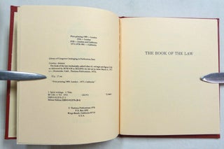 The Book of the Law (Technically Called Liber AL vel Legis Sub Figura CCXX As Delivered by XCIII = 418 to DCLXVI).