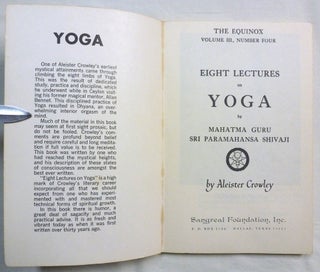 Eight Lectures on Yoga. The Equinox Volume III, Number Four.