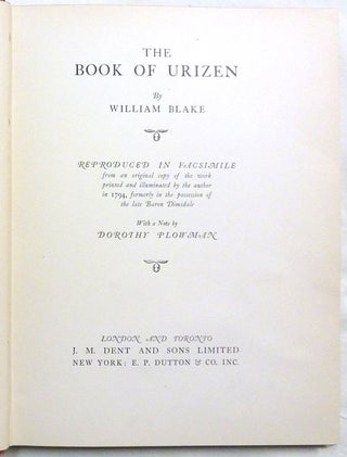 The Book of Urizen [ Cover title: The First Book of Urizen ].