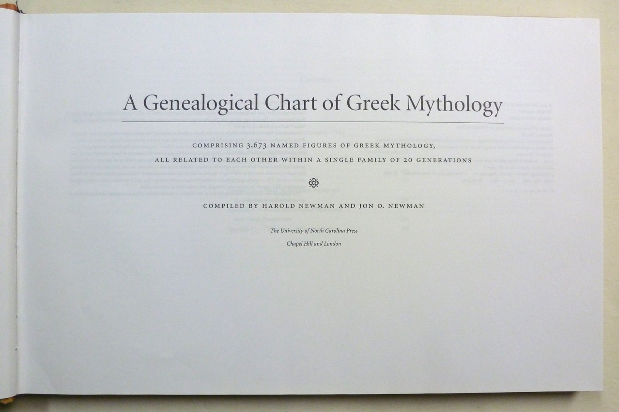 Greek Generations A Genealogical Chart of Greek Mythology; Comprising 3,673 named figures ...