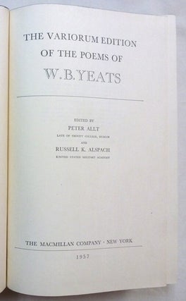 The Variorum Edition of the Poems of W. B. Yeats.