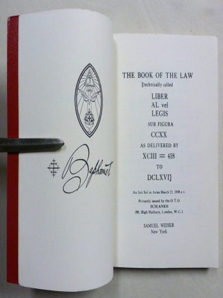 The Book of the Law [technically called Liber AL vel Legis sub Figura CCXX as delivered by XCIII=418 to DCLXVI].