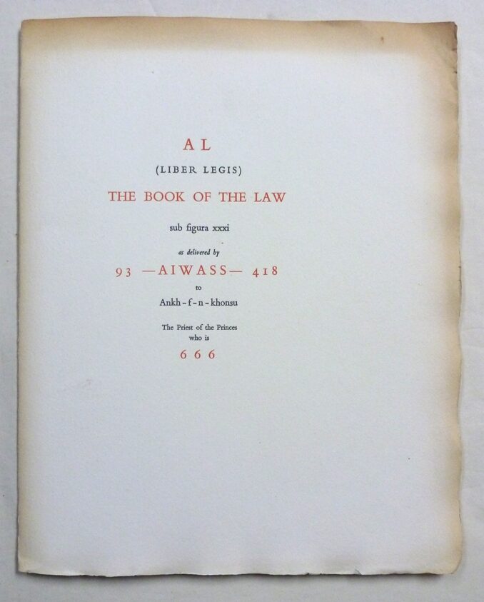 A set of original sheets for an unbound copy of The Equinox of the Gods ...