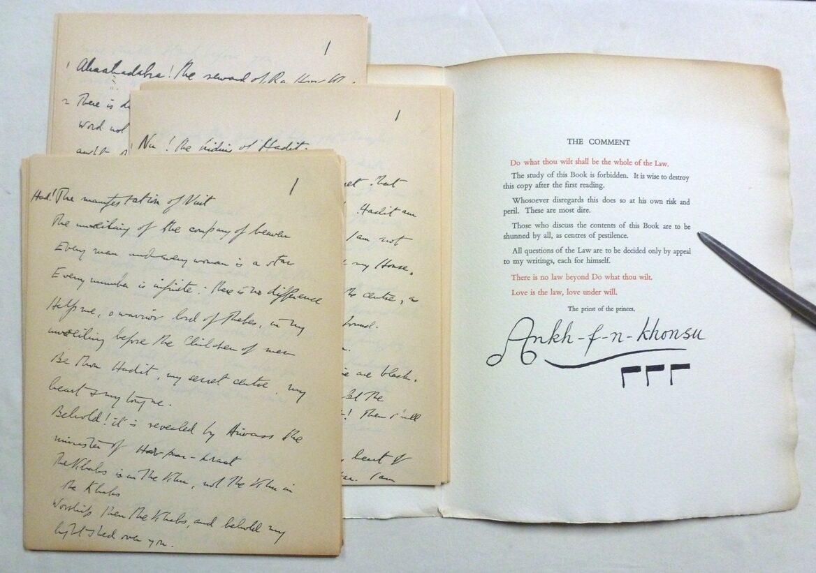 A set of original sheets for an unbound copy of The Equinox of the Gods ...