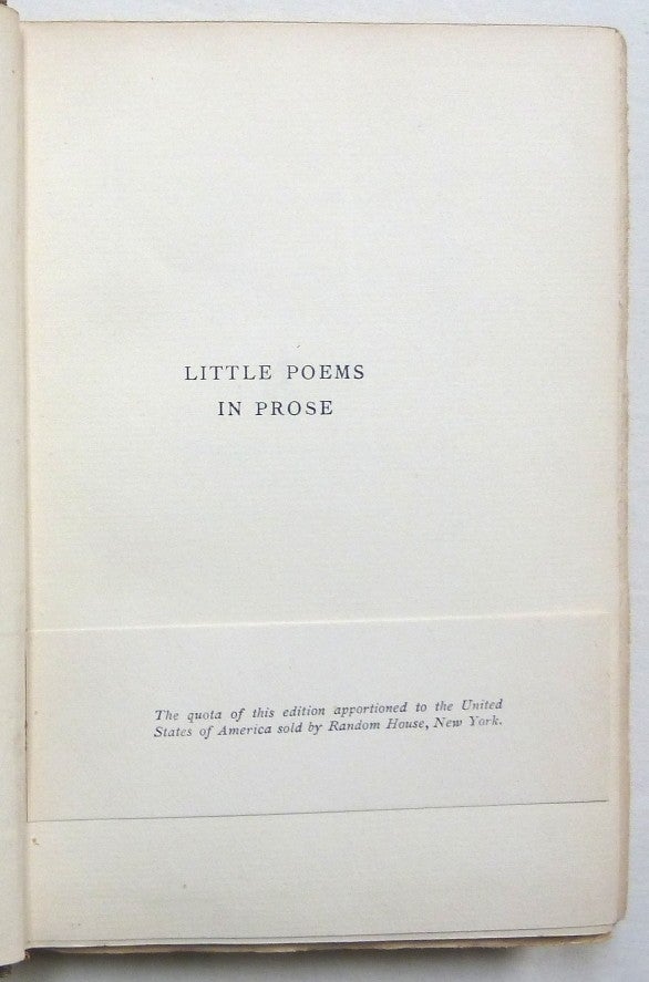 Little Poems in Prose | Aleister CROWLEY, translates: Charles ...